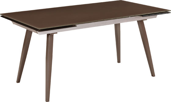 Rectangular Glass Dining Table With Chinese Ceramic Triangular Legs